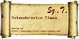 Szkenderovics Tímea névjegykártya