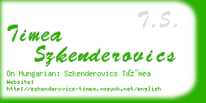 timea szkenderovics business card